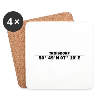 Troisdorf Koordinaten - Untersetzer (4er-Set) - Weiß - Vorne