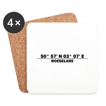 Coordonnées de Roulers - Dessous de verre (lot de 4) - blanc - Devant