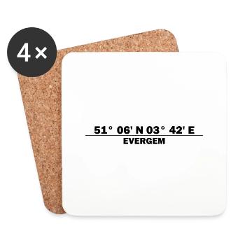 Coordonnées d’Evergem - Dessous de verre (lot de 4) - blanc - Devant