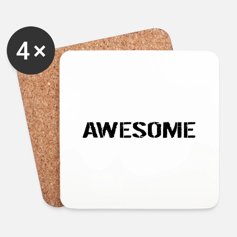 Awesome black - Untersetzer (4er-Set) - Weiß