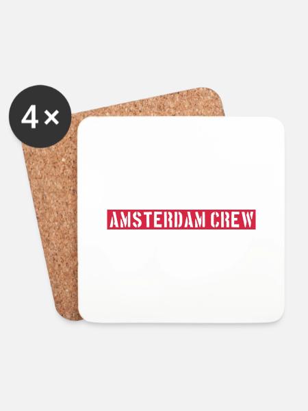 Amsterdam Crew - Untersetzer (4er-Set) - Weiß