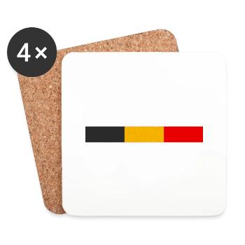 Drapeau belge - Dessous de verre (lot de 4) - blanc - Devant