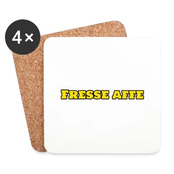 Fresse Affe - Untersetzer (4er-Set) - Weiß - Vorne