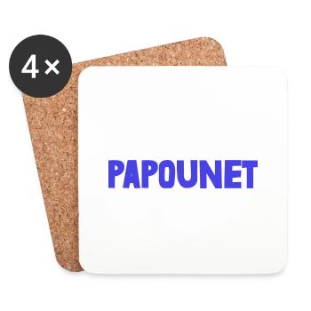 PAPOUNET. PAPA. FÊTE DES PÈRES. BONNE FÊTE PAPA - Dessous de verre (lot de 4) - blanc - Devant