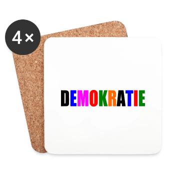 Demokratie - Untersetzer (4er-Set) - Weiß - Vorne
