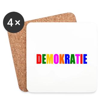 Demokratie - Untersetzer (4er-Set) - Weiß - Vorne
