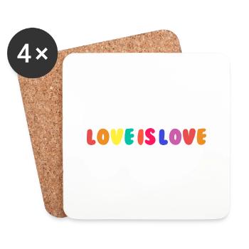 Love is Love - Untersetzer (4er-Set) - Weiß - Vorne