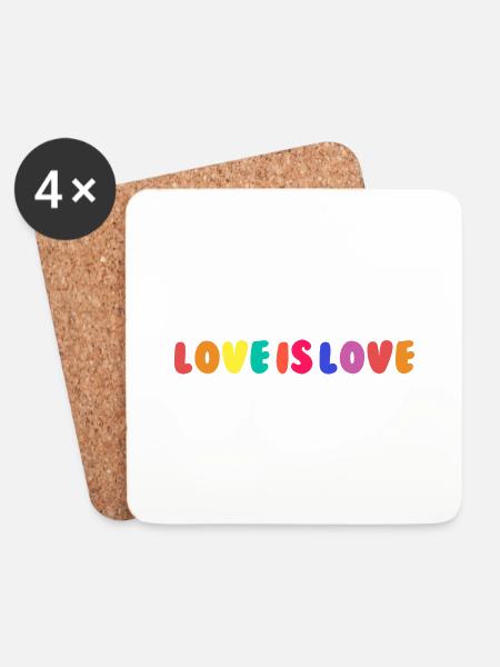 Love is Love - Untersetzer (4er-Set) - Weiß