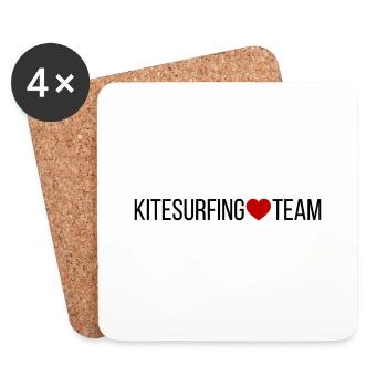 Kitesurfing Team Herz - Untersetzer (4er-Set) - Weiß - Vorne