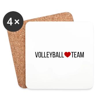Volleyball Team Heart - Coasters (set of 4) - white - Front