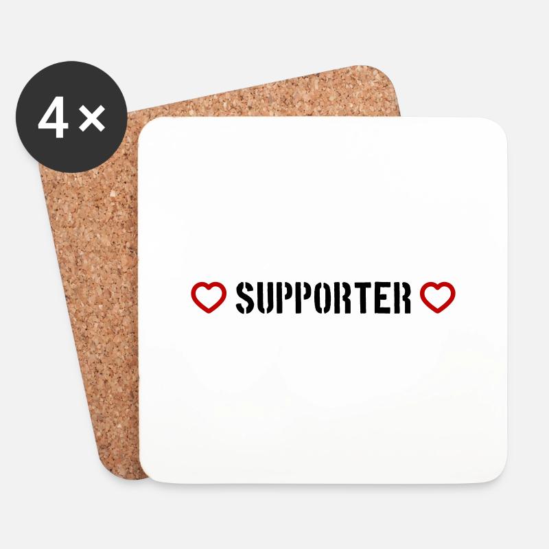 Supporter Herz - Untersetzer (4er-Set) - Weiß