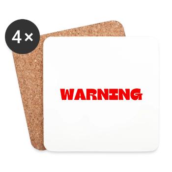 WARNING - Coasters (set of 4) - white - Front