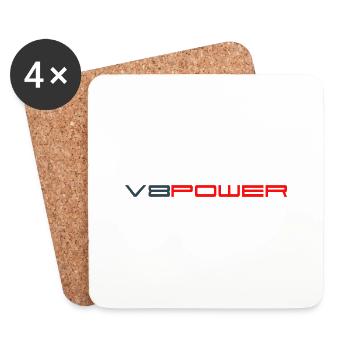 v8power - Untersetzer (4er-Set) - Weiß - Vorne