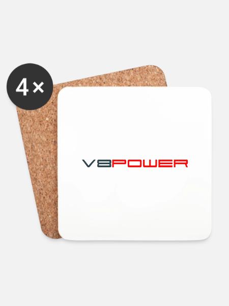 v8power - Untersetzer (4er-Set) - Weiß