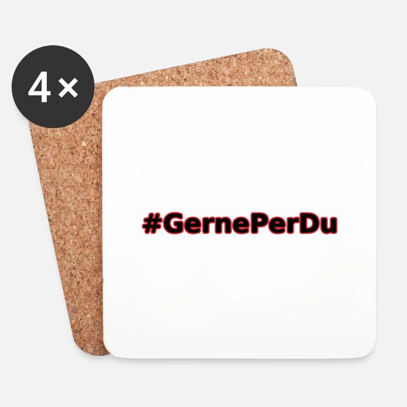 Gerne per Du - Untersetzer (4er-Set) - Weiß