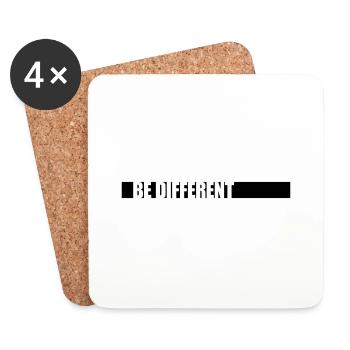 Soyez différent Logo Design - Dessous de verre (lot de 4) - blanc - Devant