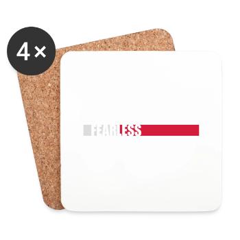 fearless Text Quote Design - Coasters (set of 4) - white - Front