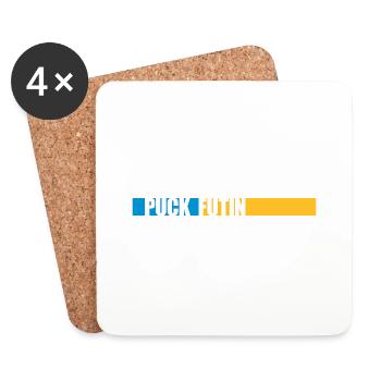 puck futin logo design - Coasters (set of 4) - white - Front