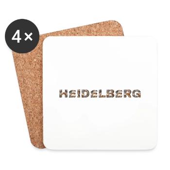 Heidelberg Hund - Untersetzer (4er-Set) - Weiß - Vorne