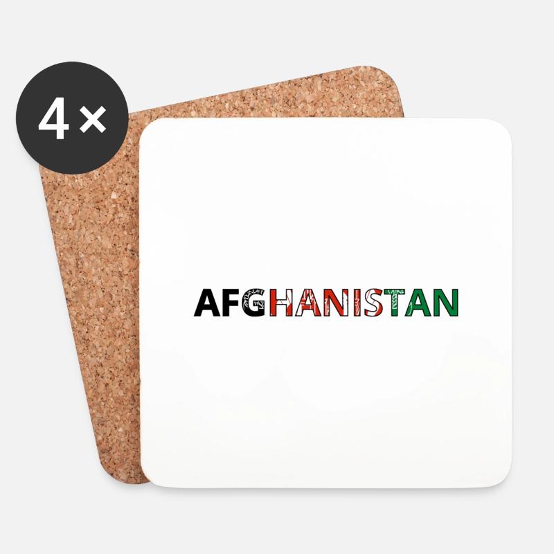 Flagge von Afghanistan - Untersetzer (4er-Set) - Weiß
