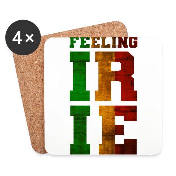 FEELING IRIE Rastafari Motto - Coasters (set of 4) - white - Front