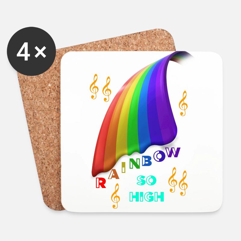 Rainbow Rainbow Rainbow Rainbow - Coasters (set of 4) - white