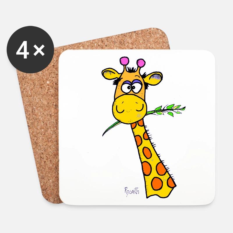 Süße Giraffe - Untersetzer (4er-Set) - Weiß