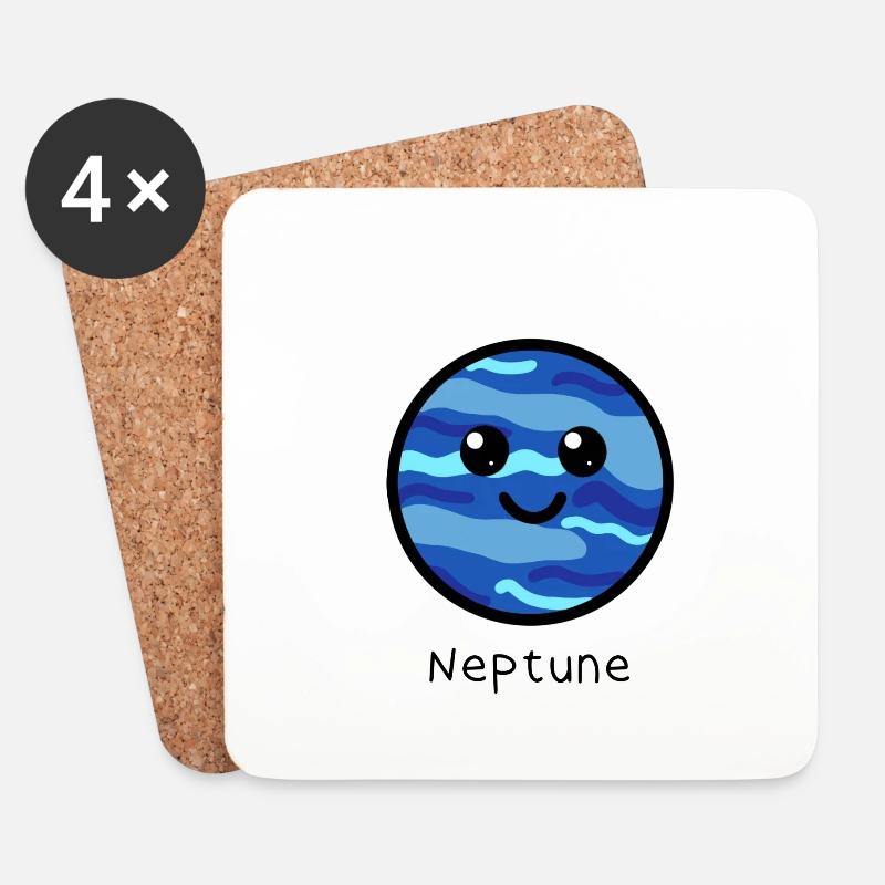 Cute Neptune - Coasters (set of 4) - white