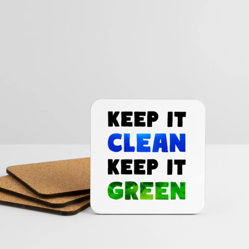 Environment Climate change keep it clean keep it green Coasters (set of 4)