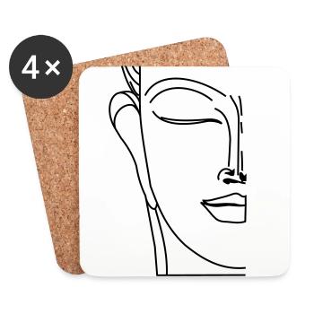 Bouddha - Dessous de verre (lot de 4) - blanc - Devant