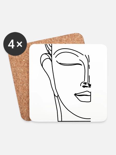 Buddha - Coasters (set of 4) - white