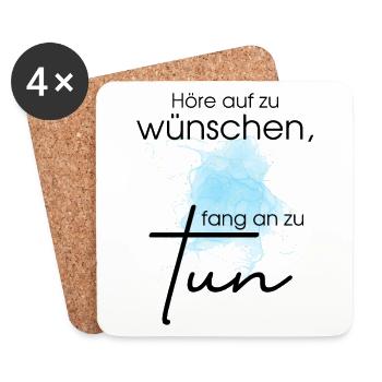 POSITIVE EINSTELLUNG MINDSET Motivation - Untersetzer (4er-Set) - Weiß - Vorne