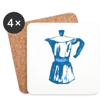 coffee maker - Coasters (set of 4) - white - Front
