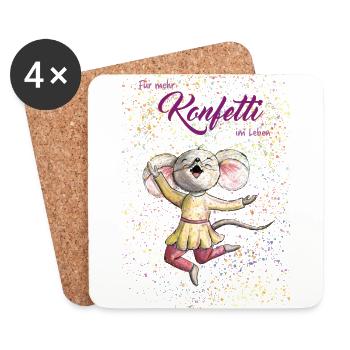 For more confetti in life - Coasters (set of 4) - white - Front