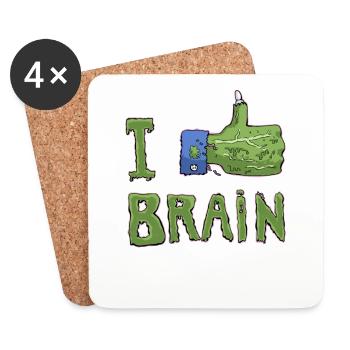 ilikebrain - Dessous de verre (lot de 4) - blanc - Devant
