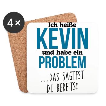 Kevin + Problem - Untersetzer (4er-Set) - Weiß - Vorne
