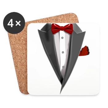 Tuxedo Tie Designs Tux red - Untersetzer (4er-Set) - Weiß - Vorne