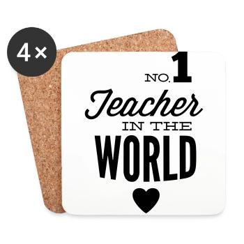 Best teachers in the world - Coasters (set of 4) - white - Front