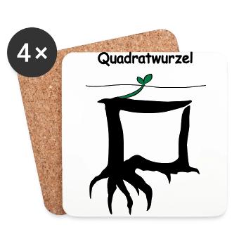 Mathe Spruch Quadratwurzel - Untersetzer (4er-Set) - Weiß - Vorne