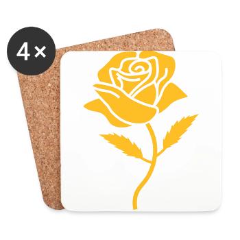 rose - Dessous de verre (lot de 4) - blanc - Devant