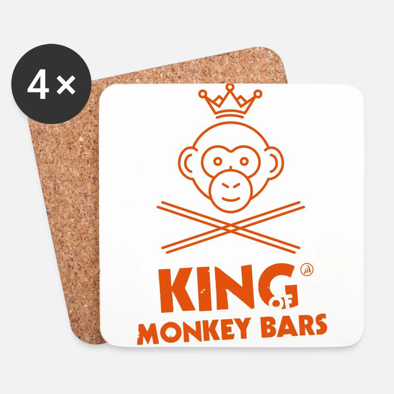 King of Affe Bars - Untersetzer (4er-Set) - Weiß