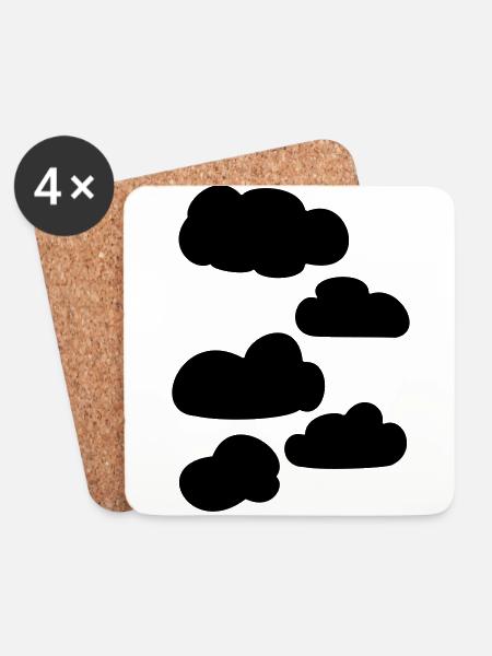 Wolken - Untersetzer (4er-Set) - Weiß