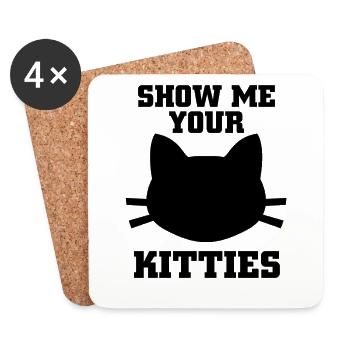CHAT - Dessous de verre (lot de 4) - blanc - Devant