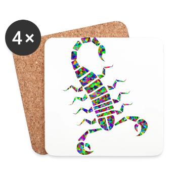 scorpion 7 - Coasters (set of 4) - white - Front