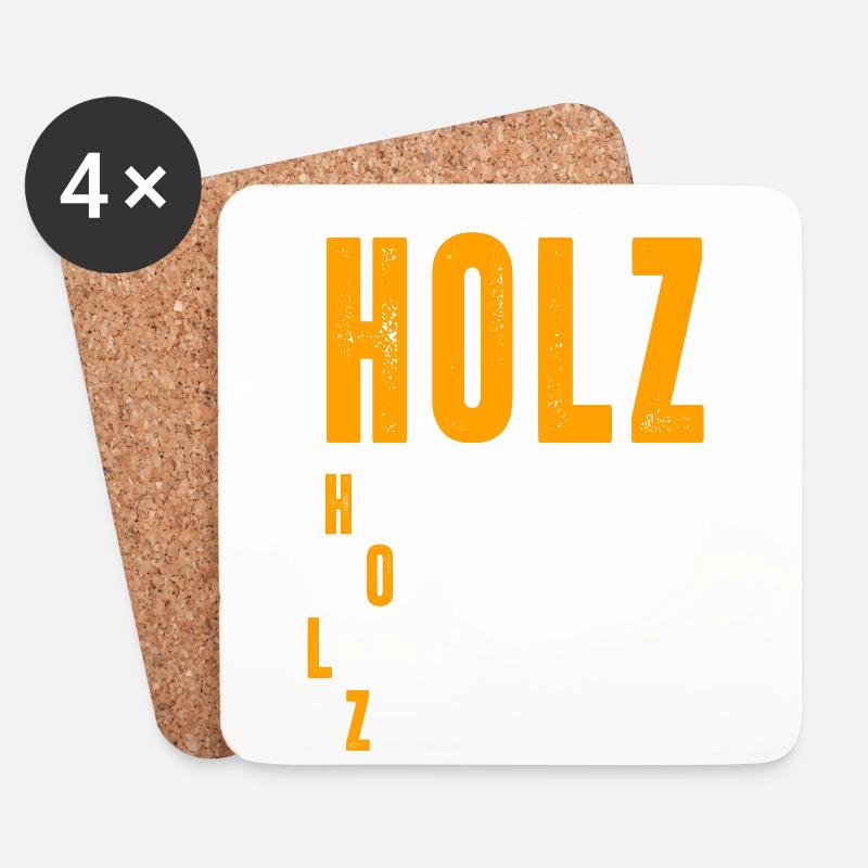 Holz - Untersetzer (4er-Set) - Weiß