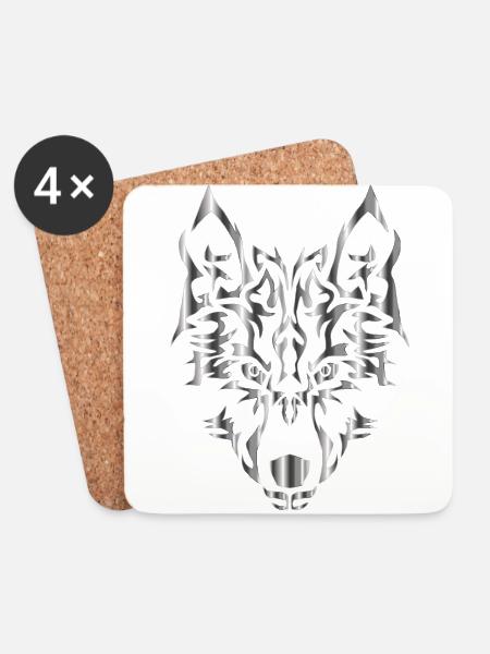 wolf wolfes wolves tribal81 - Untersetzer (4er-Set) - Weiß