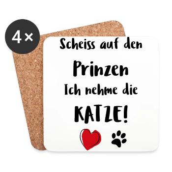 Katze Katzen Kater Geschenk Liebe Siam Maine Coon - Untersetzer (4er-Set) - Weiß - Vorne