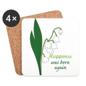 muguet fleur - Dessous de verre (lot de 4) - blanc - Devant