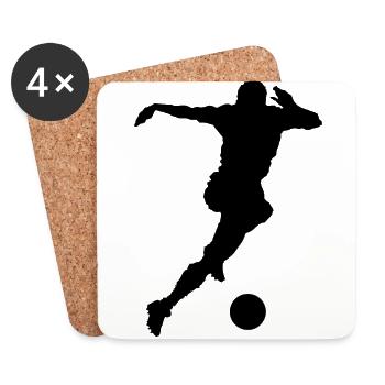 american football soccer football ball goalkeeper1 - Coasters (set of 4) - white - Front