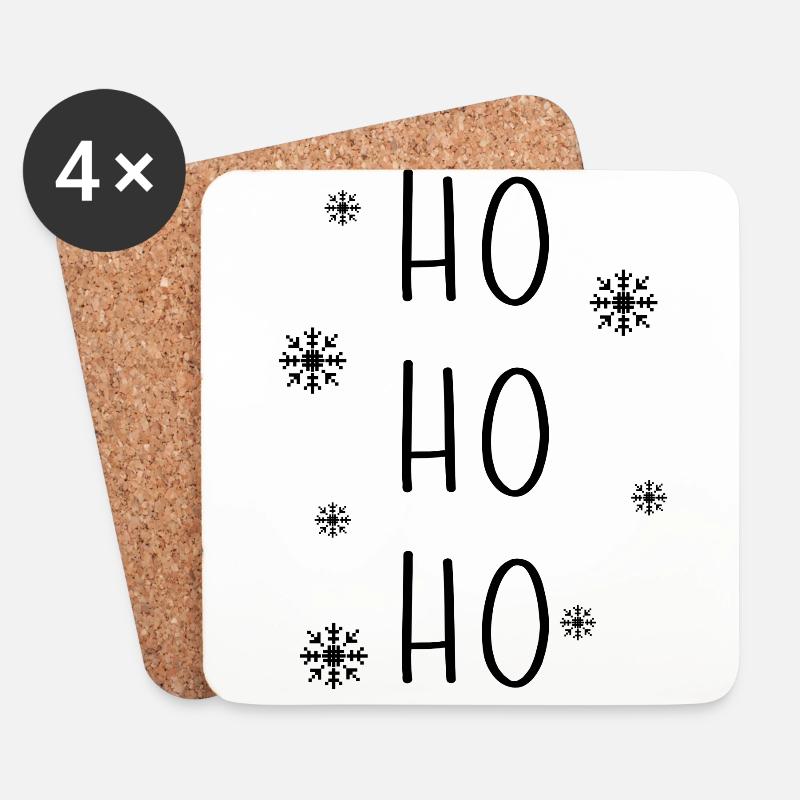 HoHoHo lustiger Weihnachtsmann Festtags-Outfit - Untersetzer (4er-Set) - Weiß